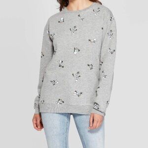 Disney Gray Neutral Frozen Olaf Crewneck Casual Sweatshirt
